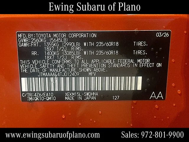 New 2026 HABANERO ORANGE METALLIC Subaru Sport image 33