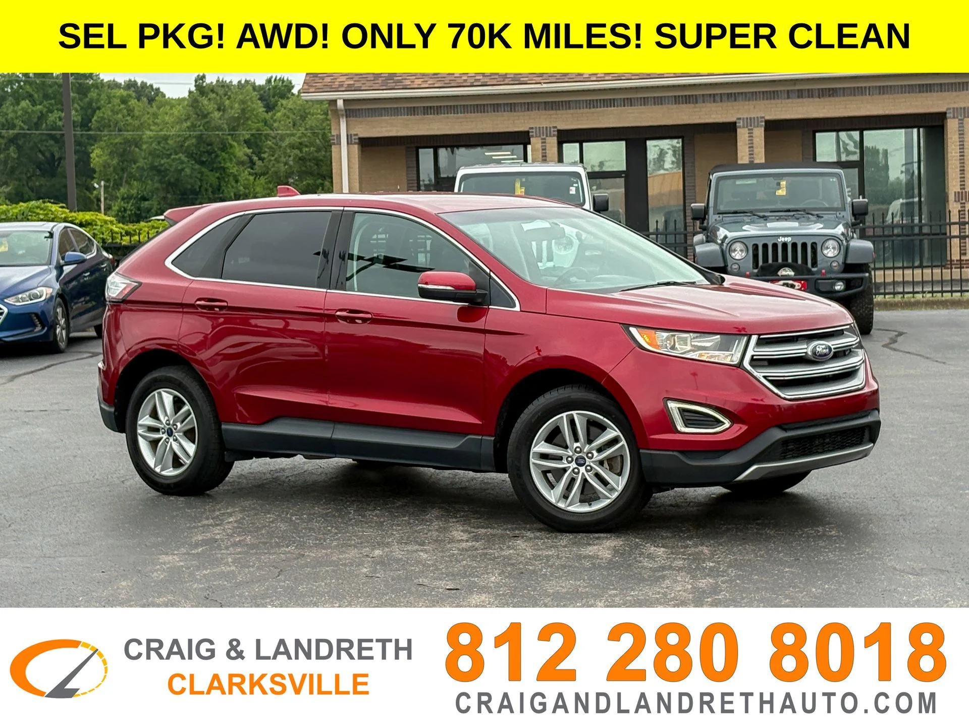 Used 2018 Red Ford SEL image 1