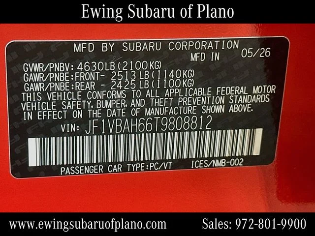 New 2026 IGNITION RED Subaru Base image 30