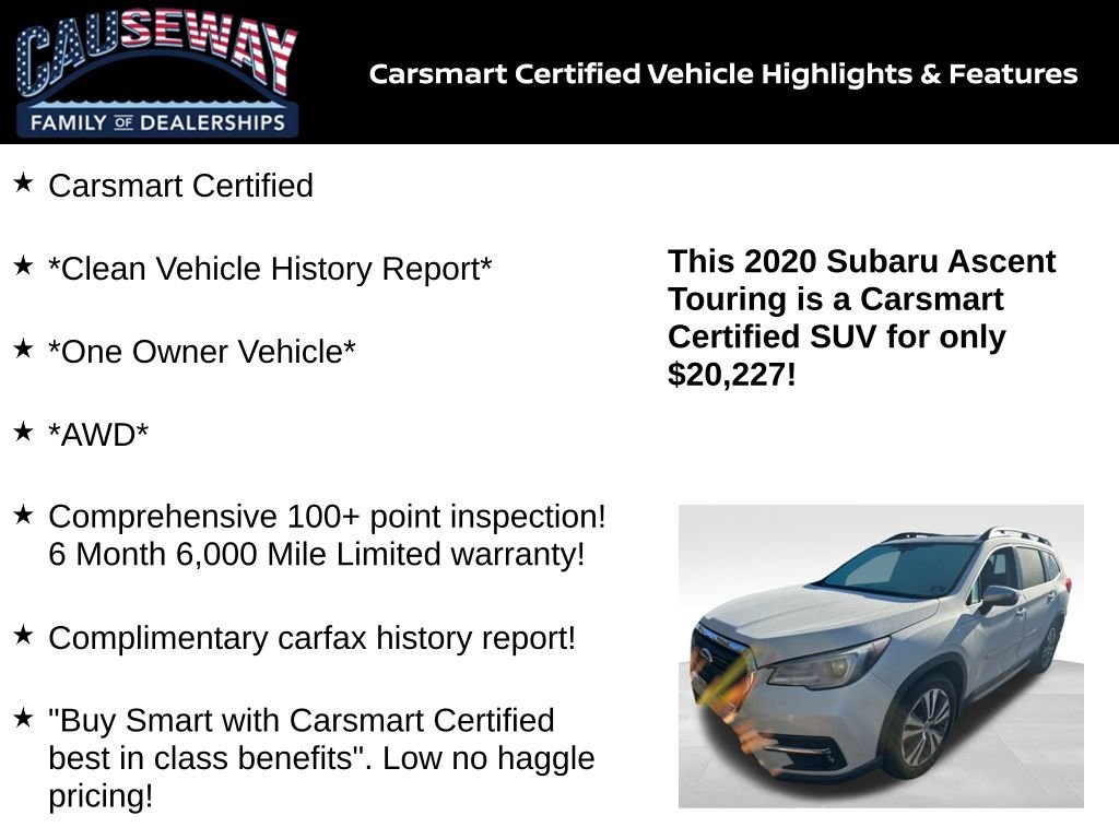 Used 2020 Crystal White Pearl Subaru Touring image 2