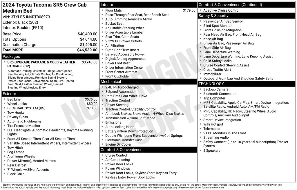 Used 2024 Black Toyota SR5 image 8