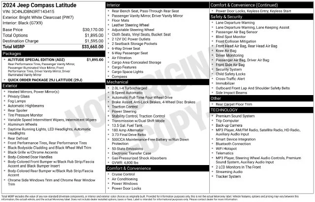 Used 2024 White Jeep Latitude image 38