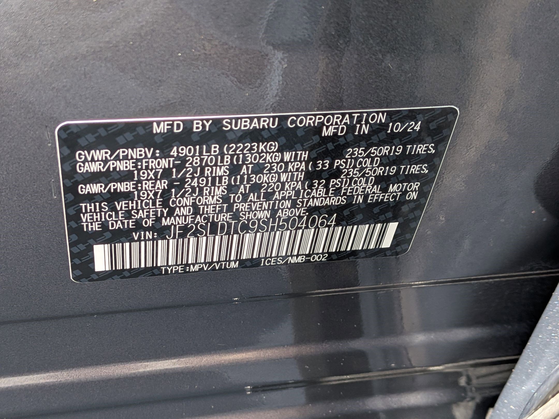 Used 2025 Magnetite Gray Metallic Subaru Touring image 31