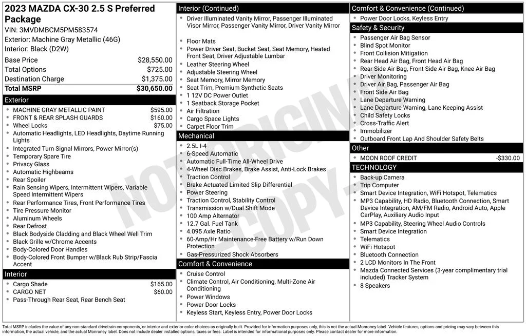 Certified Used 2023 Gray Mazda 2.5 S Preferred Package image 10