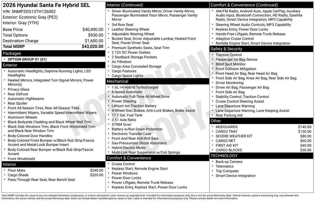 New 2026 Gray Hyundai SEL image 5
