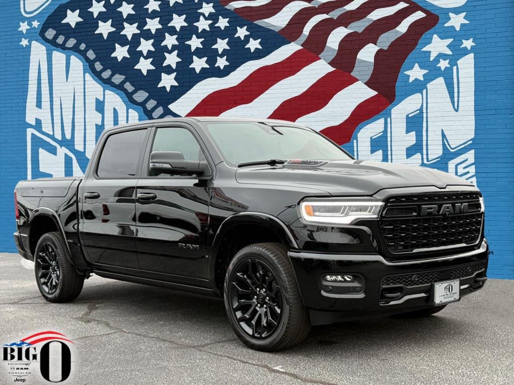 New 2026 Diamond Black Crystal Pearl-Coat Exterior Paint RAM Limited Crew Cab 4x4 5