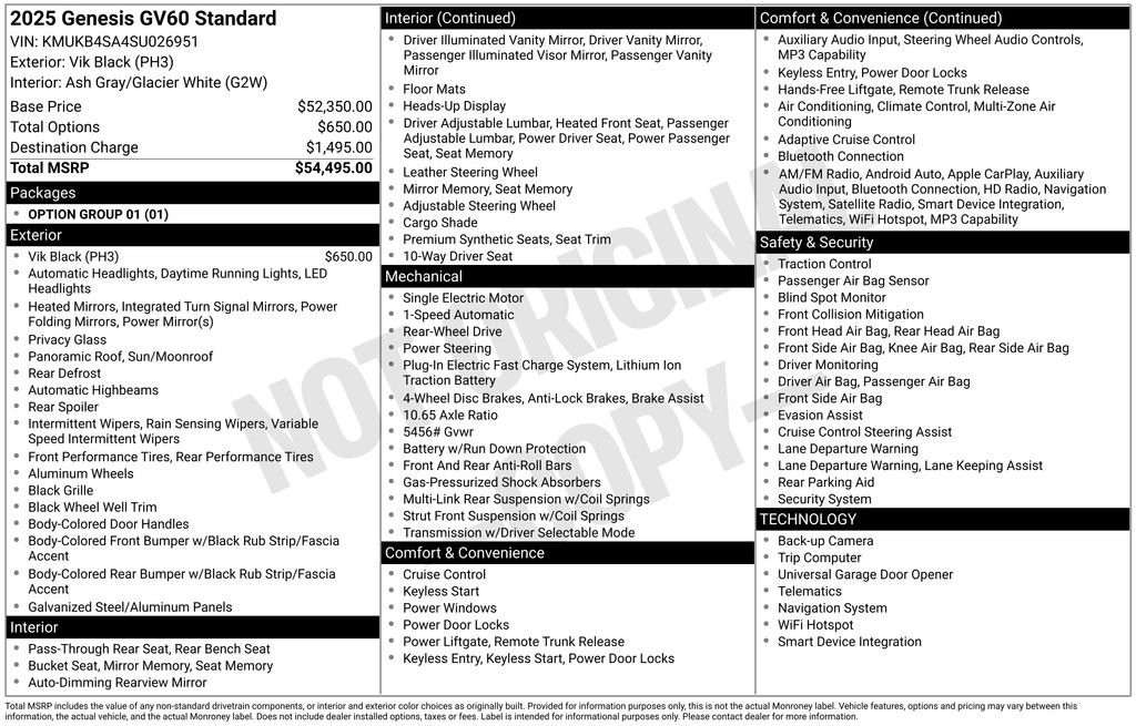 Certified Used 2025 Black Genesis Standard image 2