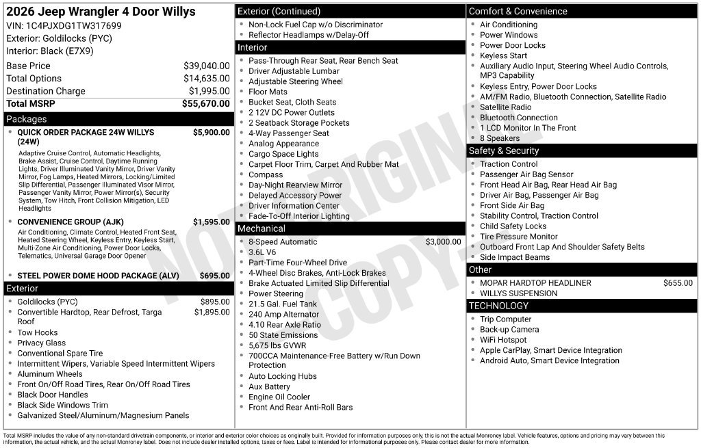 New 2026 Goldilocks Exterior Paint Jeep Willys image 22