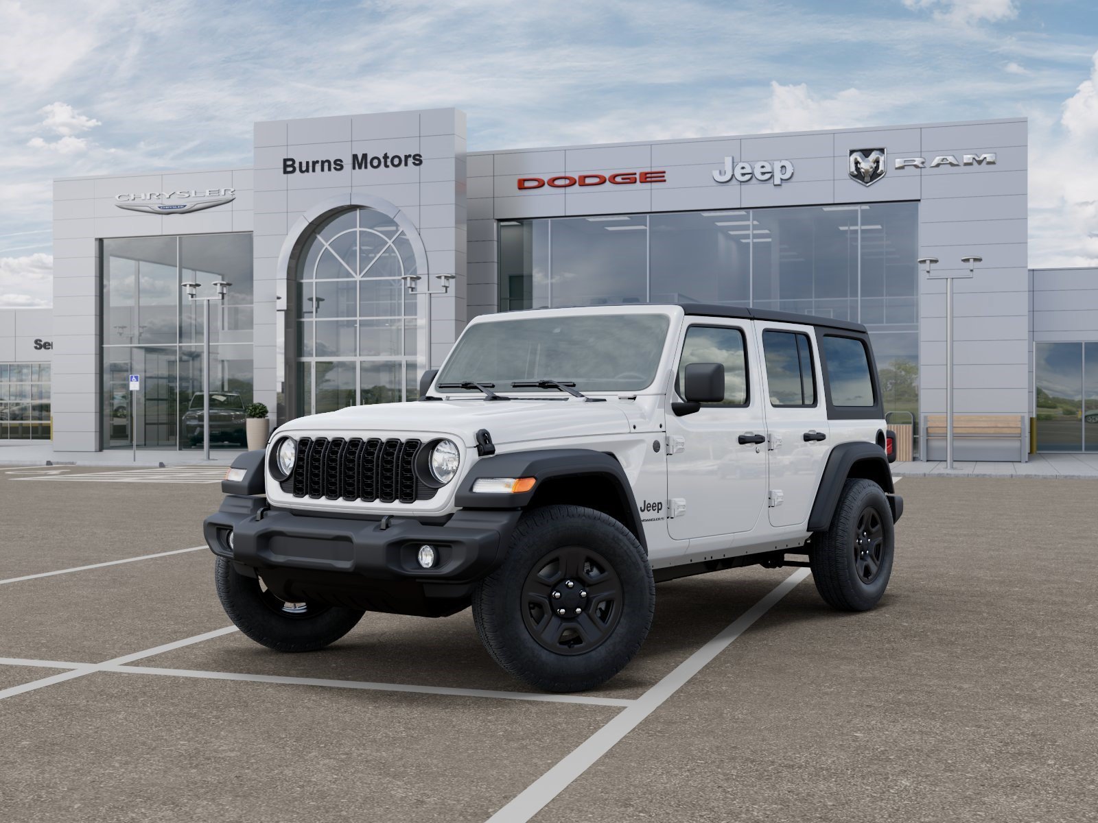 New 2026 Bright White Clear-Coat Exterior Paint Jeep Sport 4-Door image 1