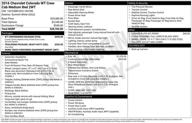 Used 2016 Summit White Chevrolet Work Truck image 36