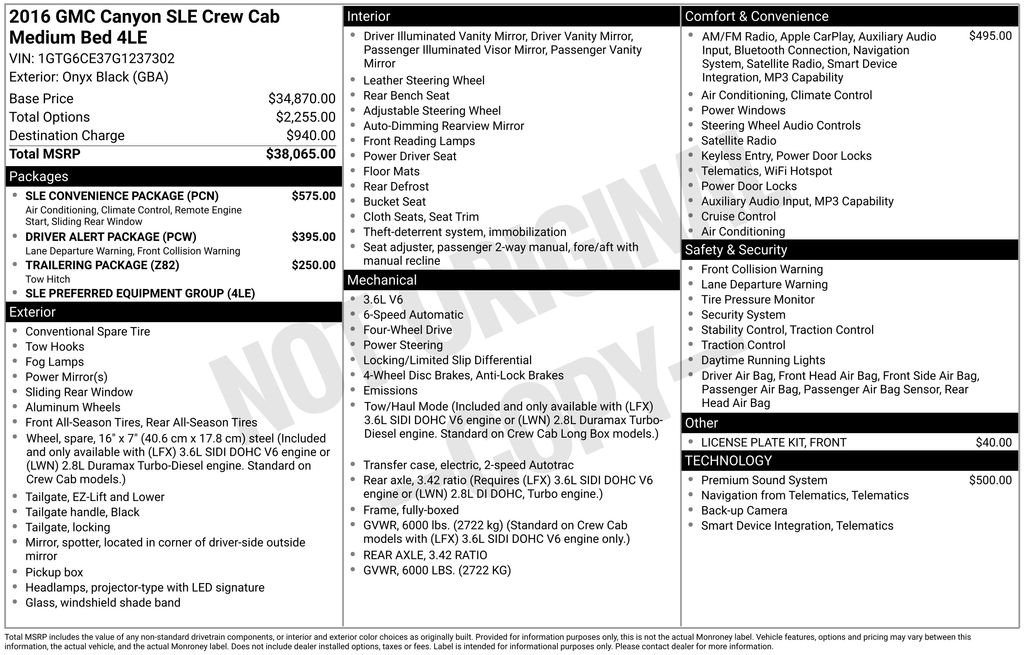 Used 2016 Onyx Black GMC SLE1 image 39