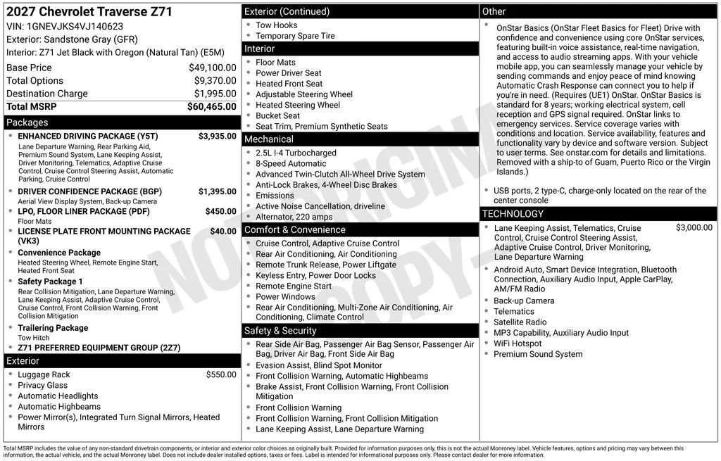New 2027 Sandstone Gray Chevrolet Z71 image 6