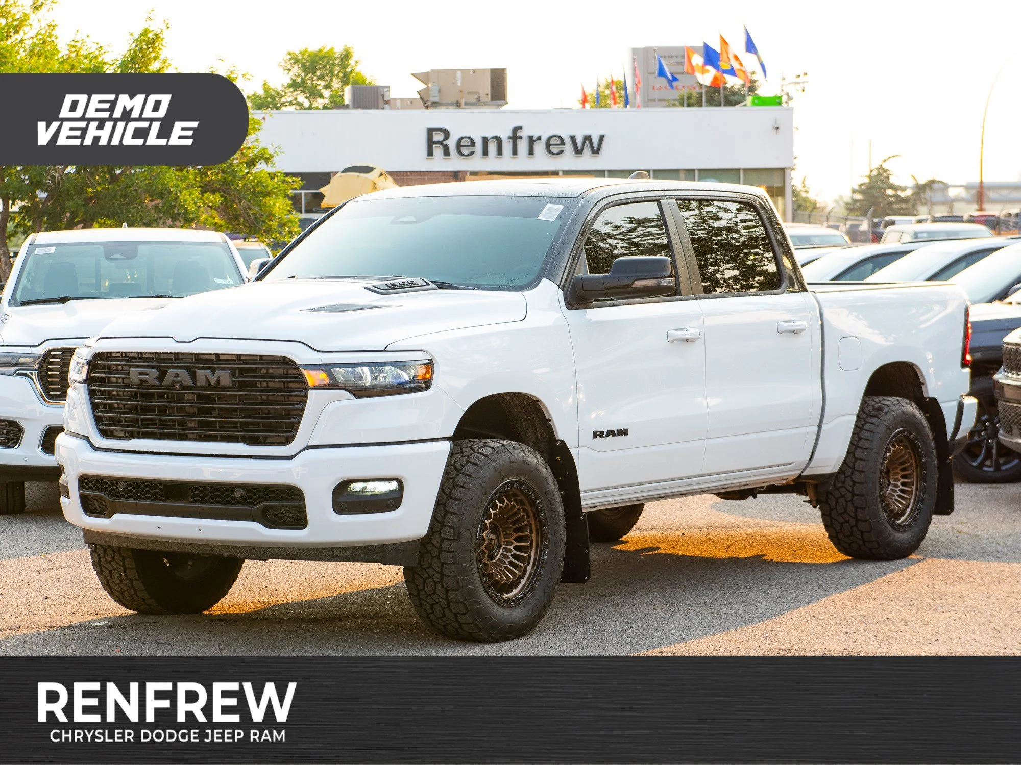 Used 2026 White RAM Sport* 4x4 Crew Cab, 3.5 Inch Lift, 35 Inch Tires, Fuel Wheels image 1