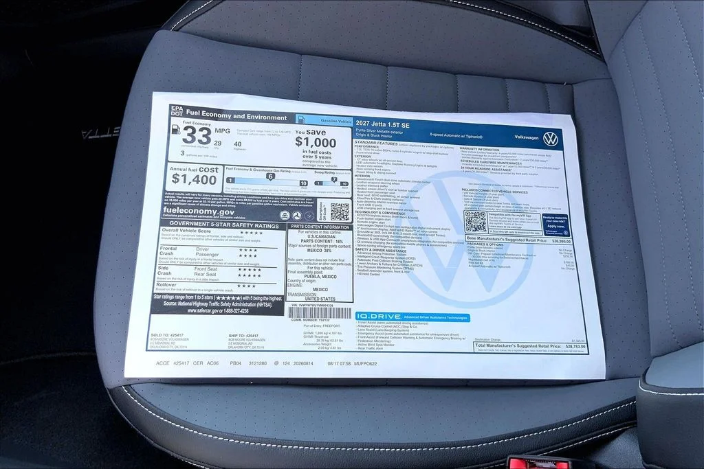 New 2027 Pyrite Silver Metallic Volkswagen 1.5T SE image 14