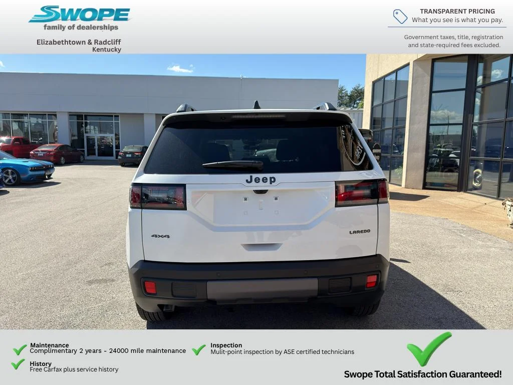 New 2026 Bright White Clear-Coat Exterior Paint Jeep Laredo image 4