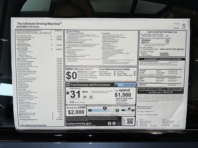 New 2026 Arctic Race Blue metallic BMW 330i image 26