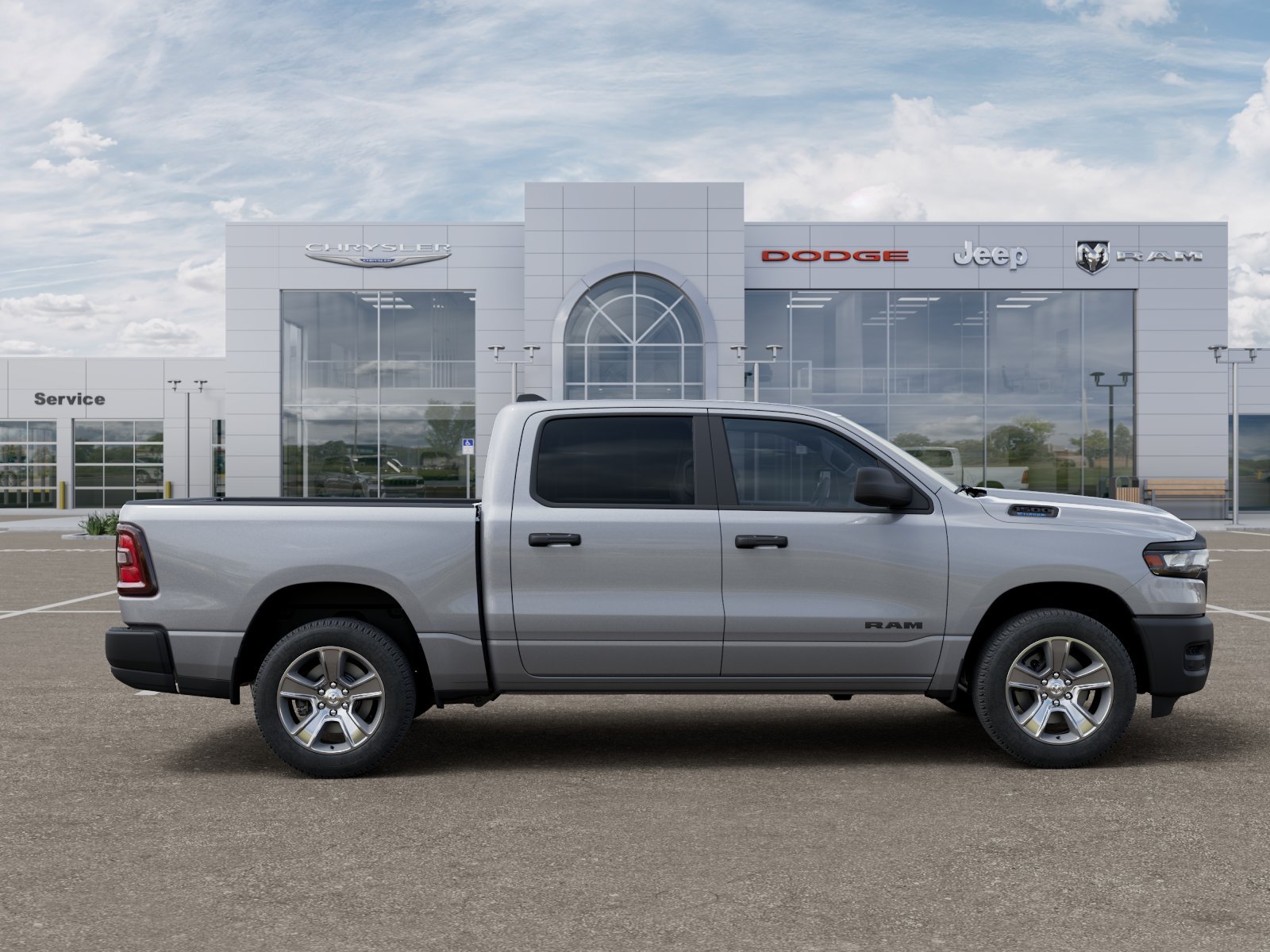 New 2025 Billet Silver Metallic Clear-Coat Exterior Paint RAM Tradesman image 47