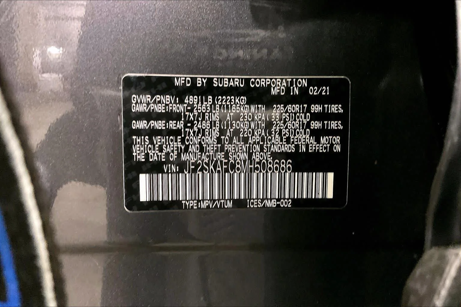 Used 2021 Magnetite Gray Metallic Subaru Premium image 36