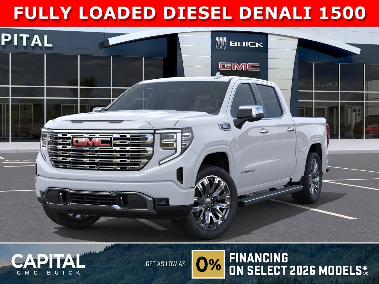 New 2026 GLACIER WHITE TRICOAT GMC Denali image 1