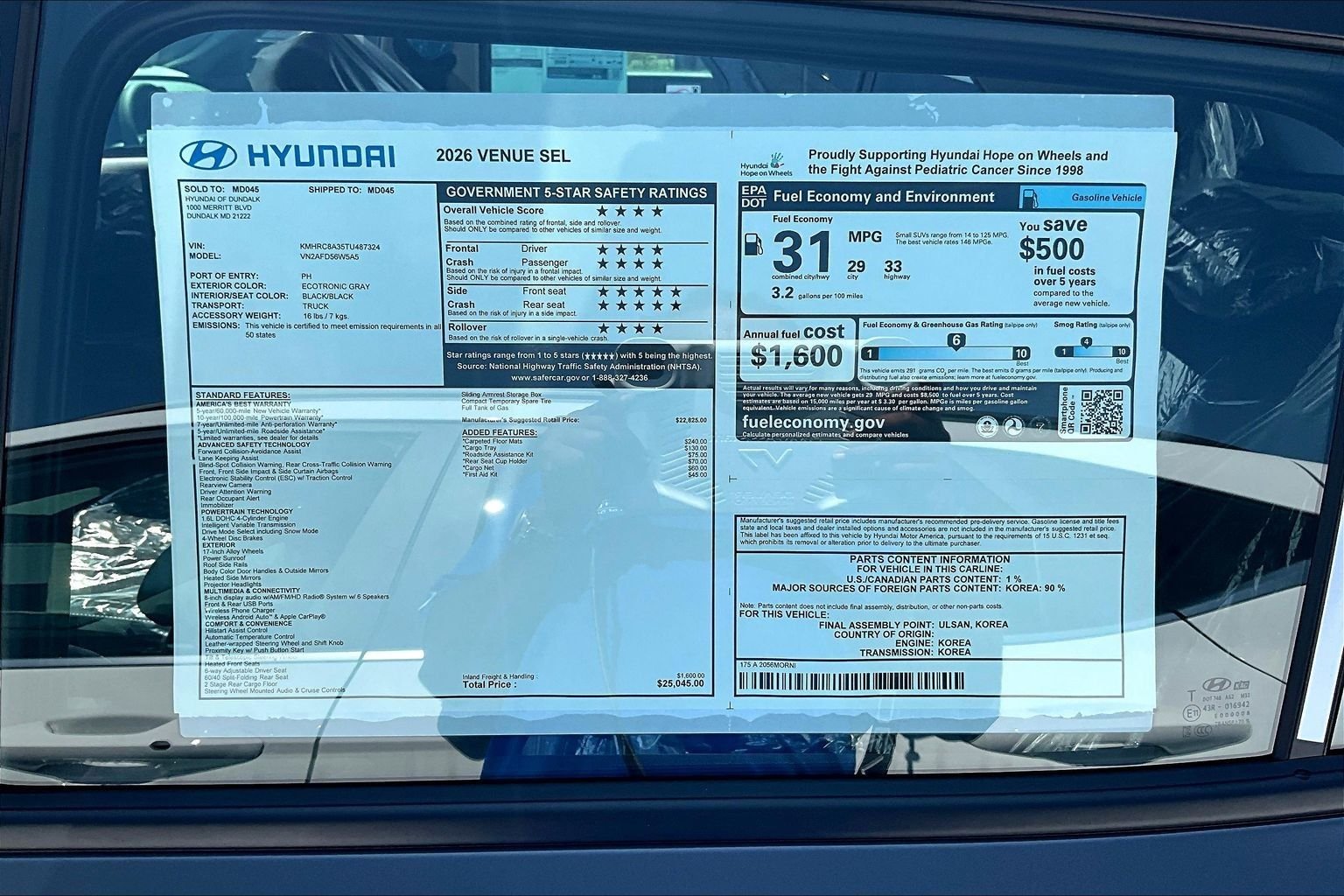 New 2026 Gray Hyundai SEL image 14