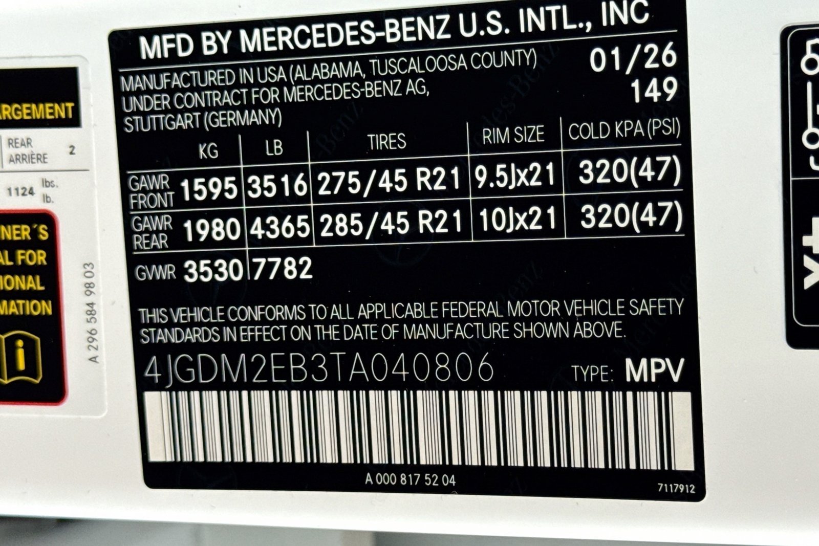 New 2026 Polar White Mercedes-Benz EQS 400 image 30