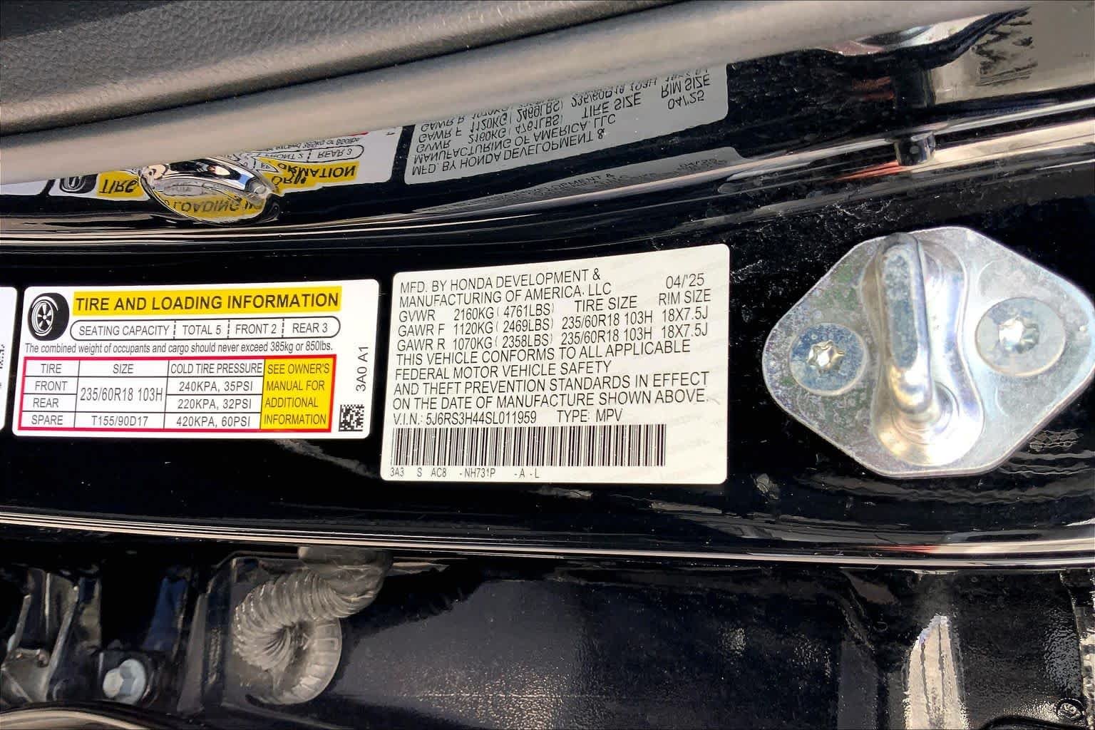 Used 2025 Crystal Black Pearl Honda EX image 35