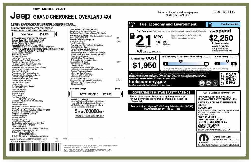 Used 2021 Silver Jeep Overland image 7