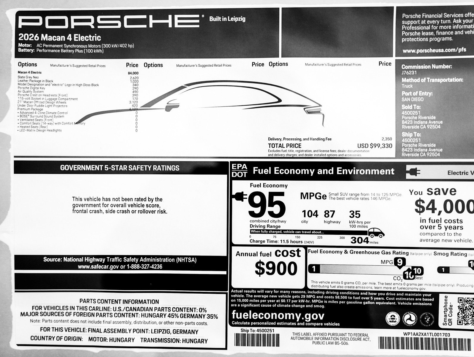 New 2026 SLATE GREY Porsche 4 Electric image 27