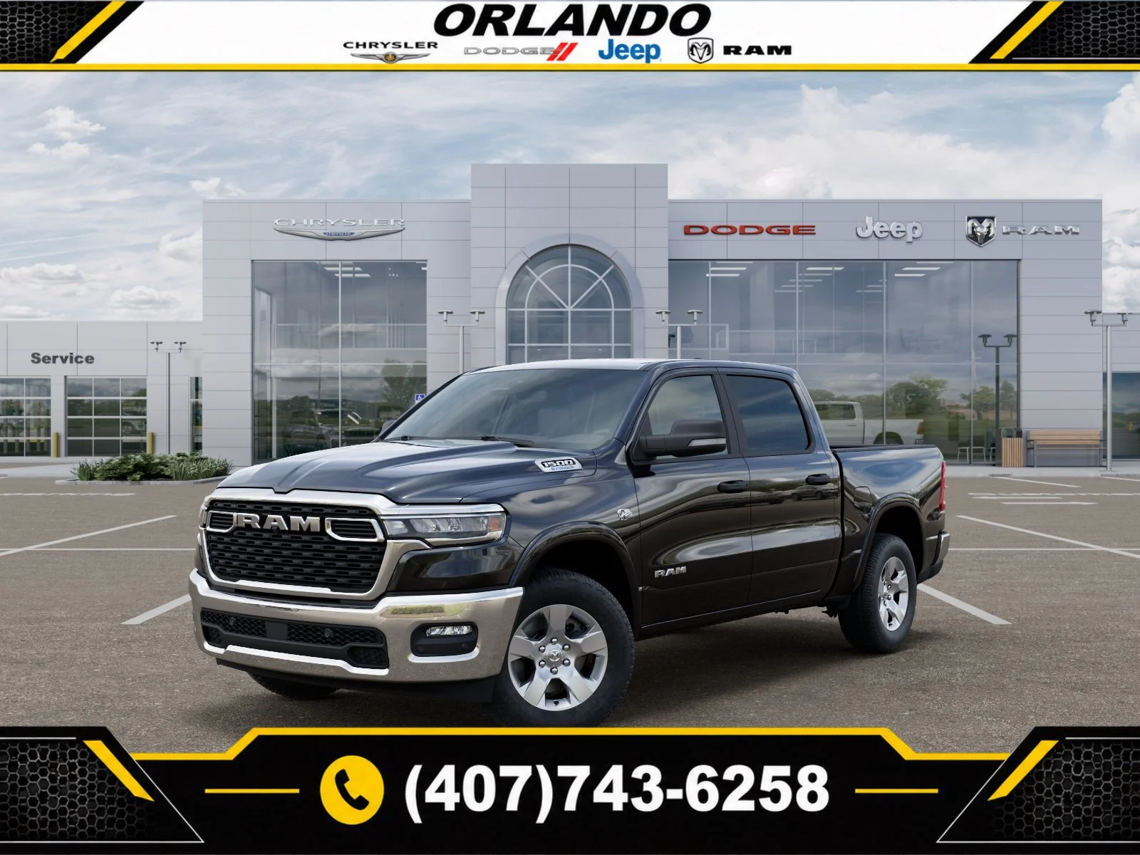 New 2026 Diamond Black Crystal Pearlcoat Ram Big Horn/Lone Star image 1