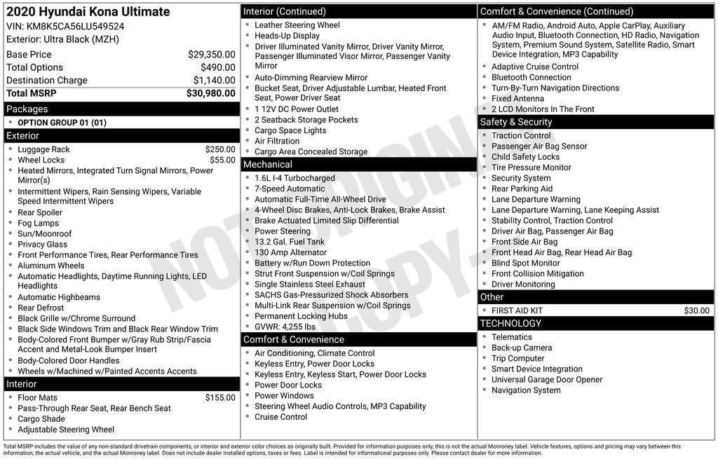 Used 2020 Black Hyundai Ultimate image 2
