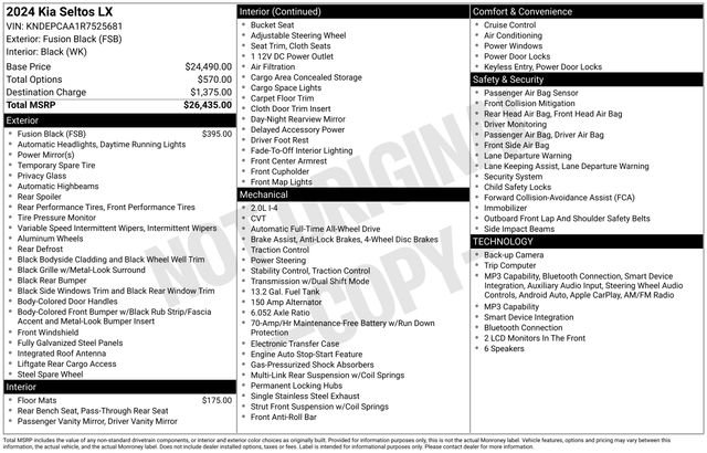 Used 2024 Black Kia LX image 9
