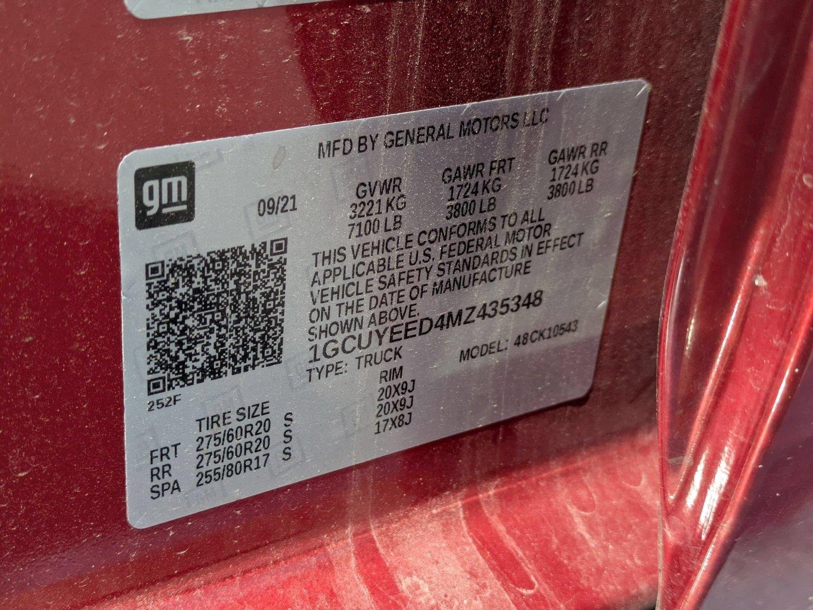 Used 2021 Cherry Red Tintcoat Chevrolet RST image 10