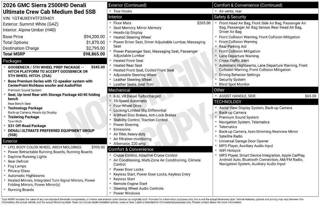 New 2026 Summit White GMC Denali Ultimate image 27