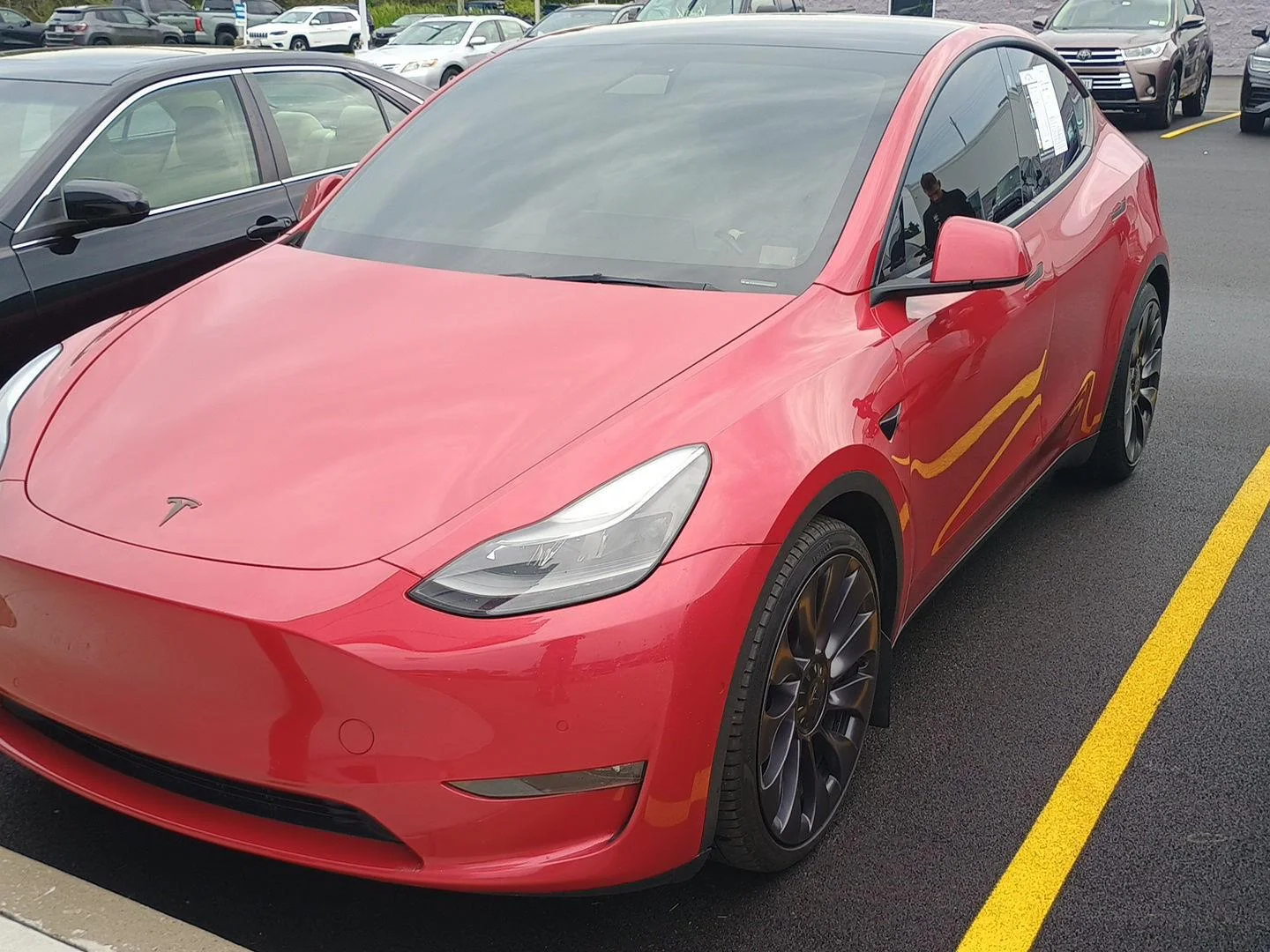 Used 2021 Red Multi-Coat Tesla Performance image 2