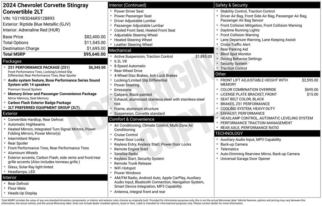 Used 2024 Blue Chevrolet Stingray image 3