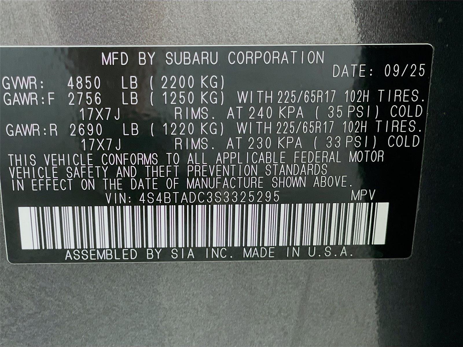 Used 2025 GRAY SUBARU PREM image 35