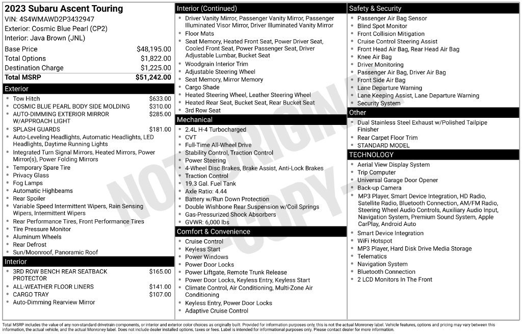 Used 2023 Blue Subaru Touring image 31