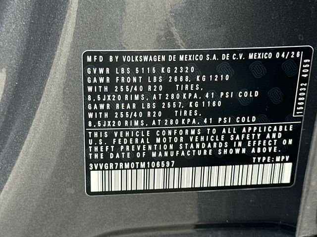 New 2026 Platinum Gray Metallic Volkswagen 2.0T SE R-Line Black image 34