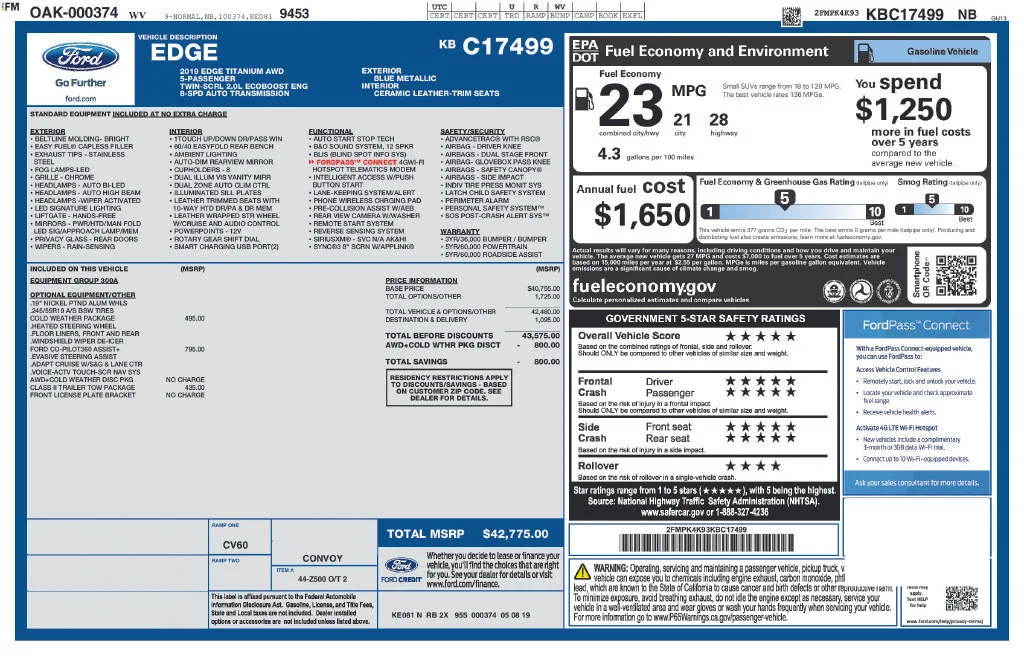 Used 2019 Blue Ford Titanium image 6