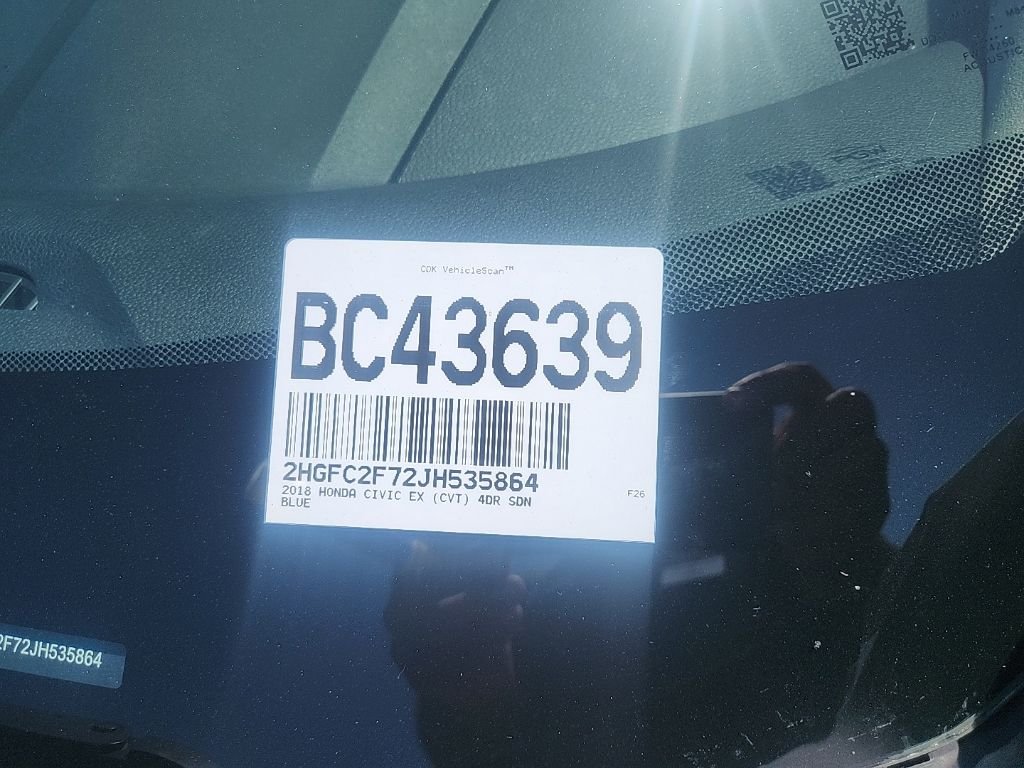 Used 2018 Blue Honda EX image 1