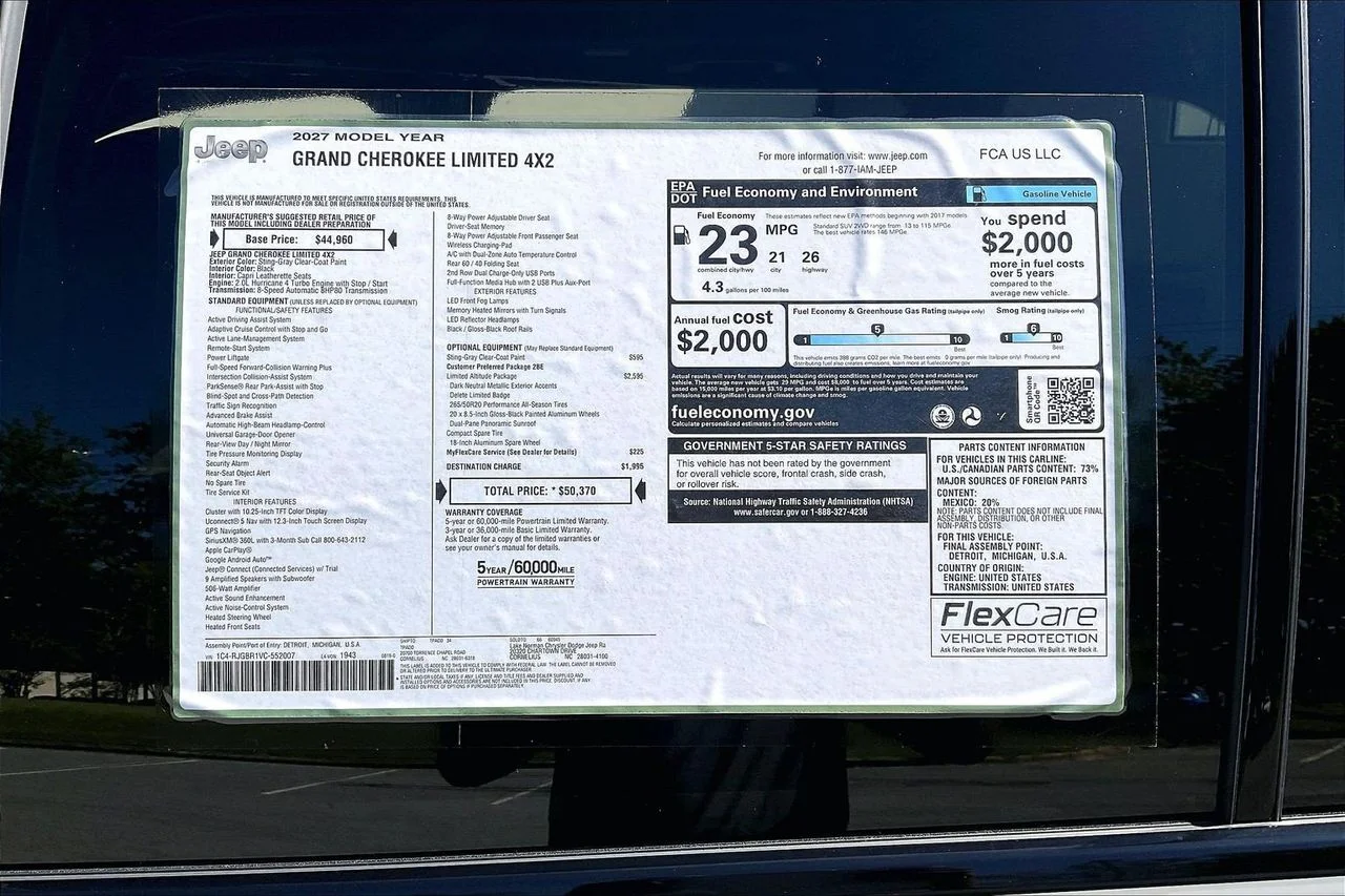 New 2027 Sting-Gray Clear-Coat Paint Jeep Limited image 37