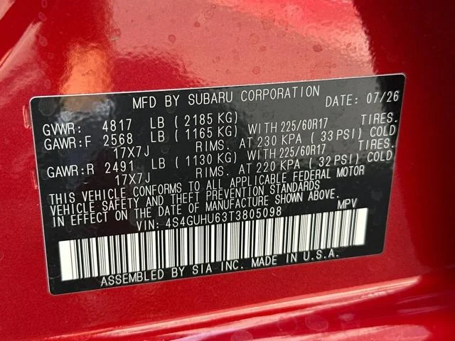 New 2026 LITHIUM RED PEARL Subaru Wilderness image 56