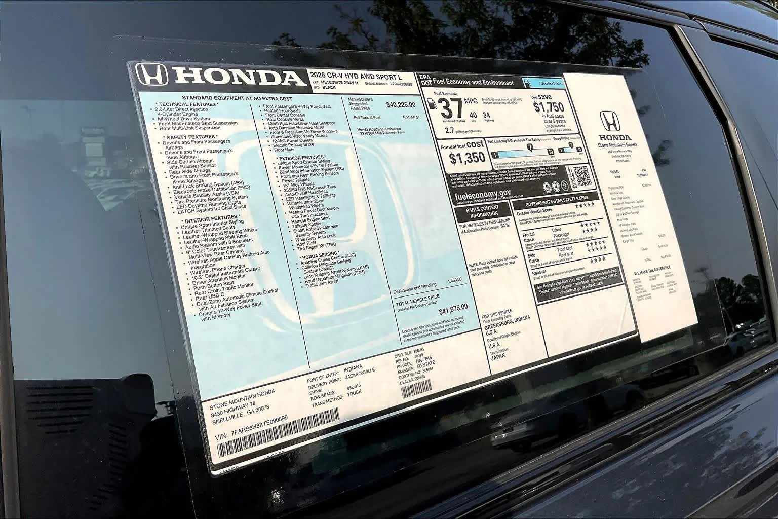 New 2026 Meteorite Gray Metallic Honda Sport-L image 20