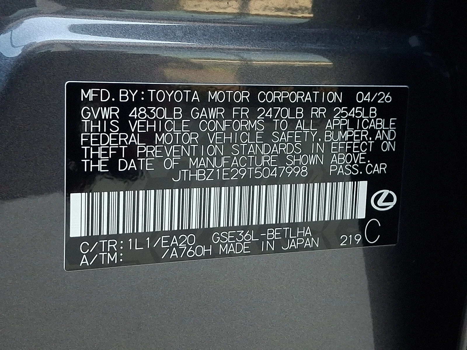 Certified Used 2026 CLOUDBURST GRAY Lexus  image 28
