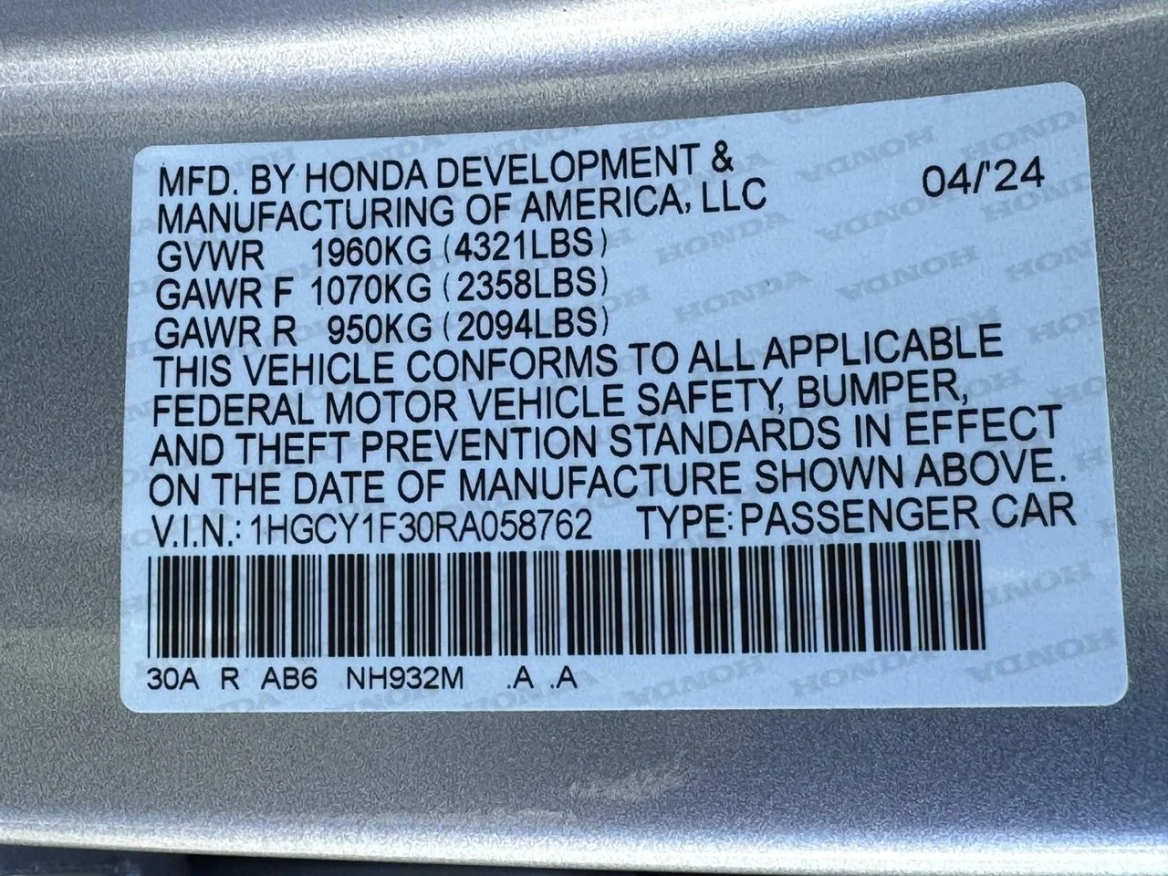 2024 Honda Accord EX - Photo 24
