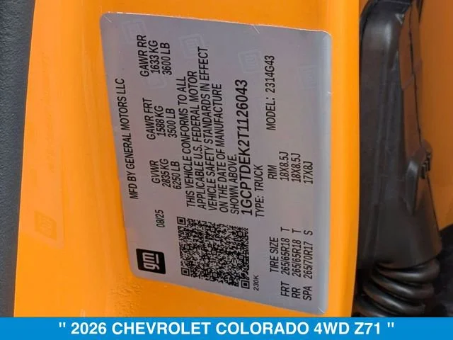 2026 Chevrolet Colorado Z71 - Photo 27