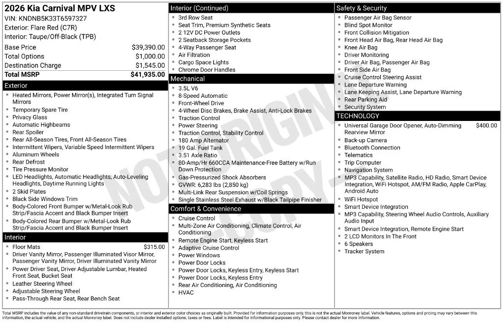 Used 2026 Red Kia LXS image 2