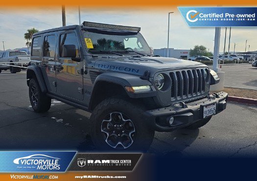 Certified Used 2022 Gray Jeep Unlimited Rubicon 4xe image 1