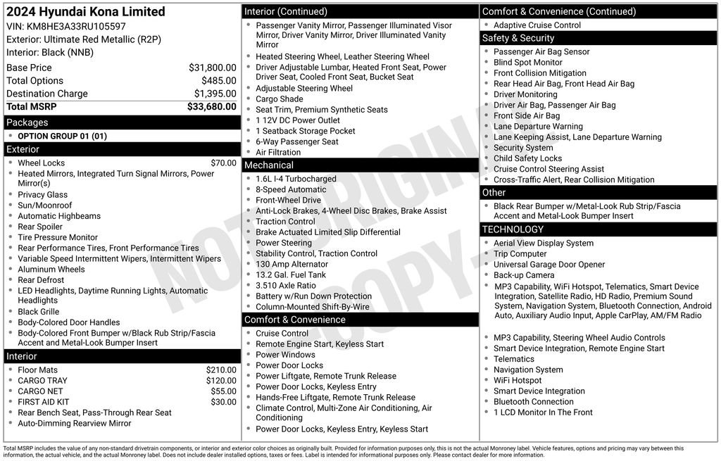 Used 2024 Red Hyundai Limited image 1