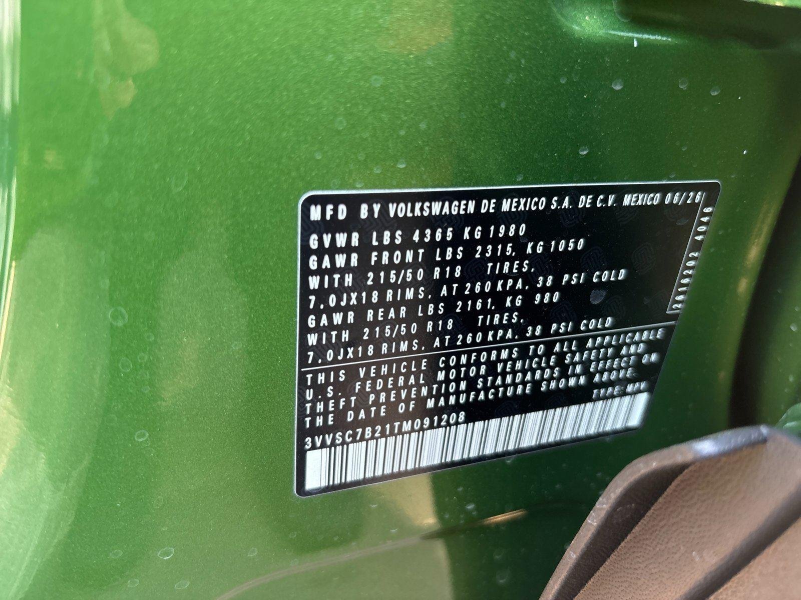 New 2026 Bright Moss Green Metallic Volkswagen SE image 12
